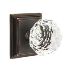 Emtek Diamond Knob with Wilshire Rosette