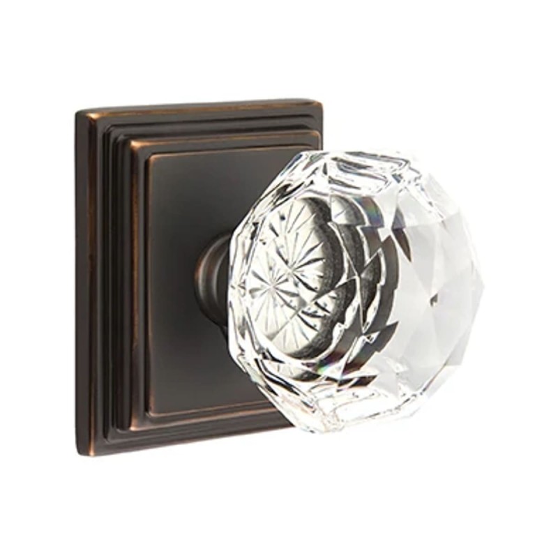 Emtek Diamond Knob with Wilshire Rosette