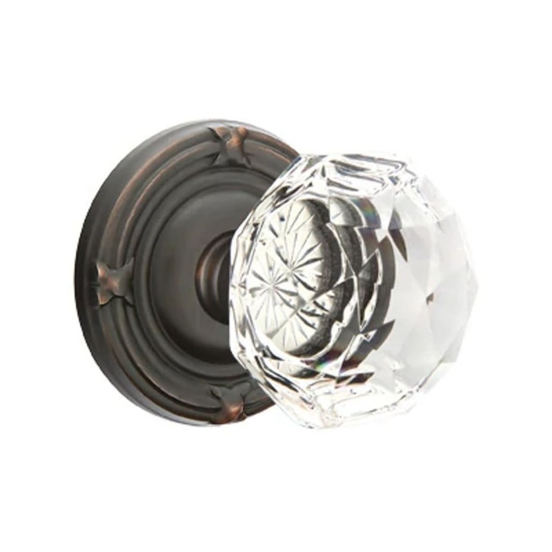 Emtek Diamond Knob with Ribbon and Reed Rosette