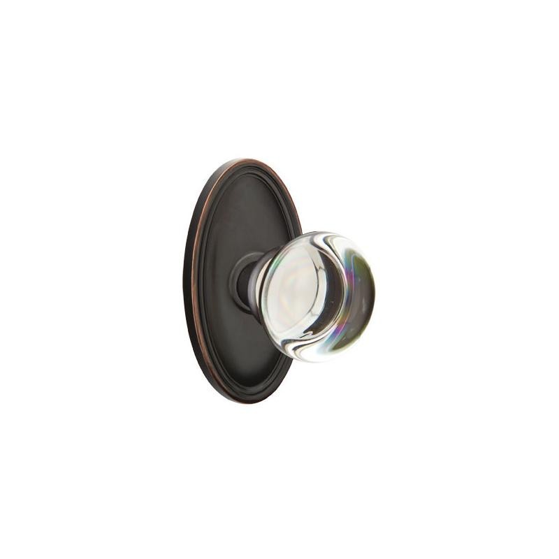 Emtek Providence Crystal Knob with Oval Rosette