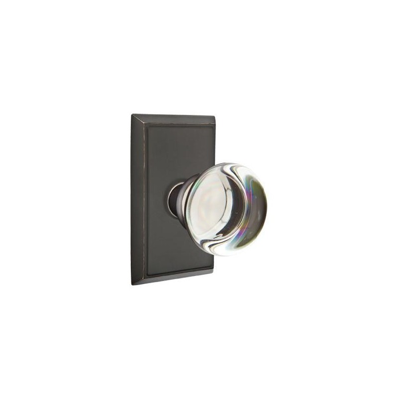 Emtek Providence Crystal Knob with Rectangular Rosette