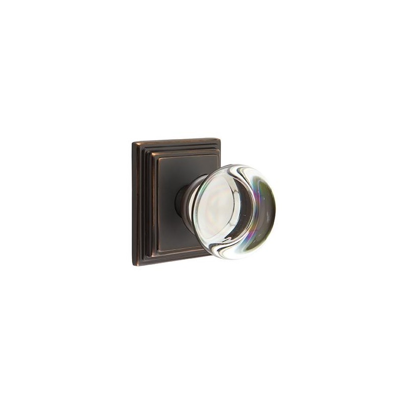 Emtek Providence Crystal Knob with Wilshire Rosette