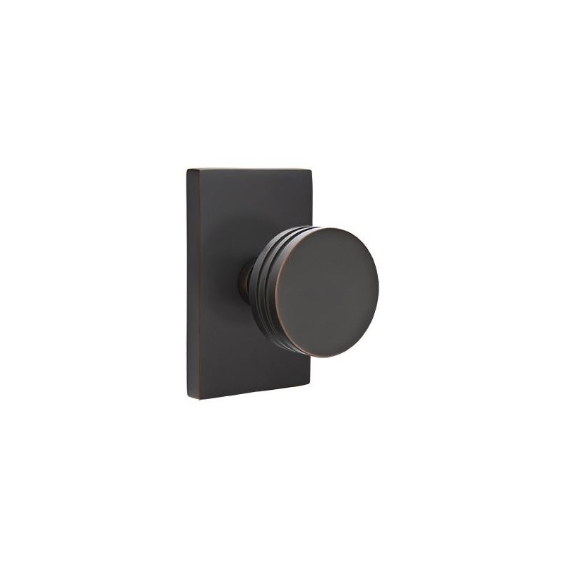Emtek Bern Knob with Modern Rectangular Rosette
