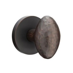 Emtek Hammered Egg Knob with Disk Rosette