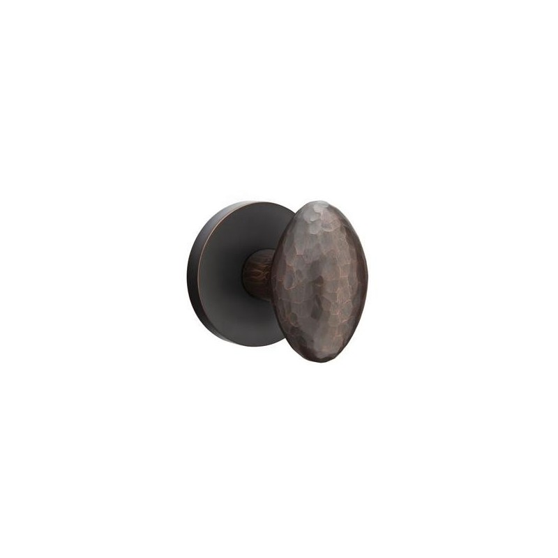 Emtek Hammered Egg Knob with Disk Rosette