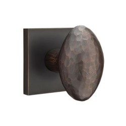 Emtek Hammered Egg Knob with Square Rosette