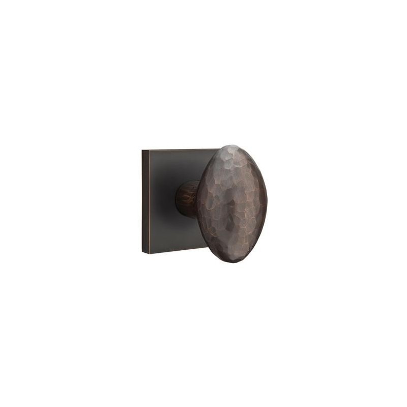 Emtek Hammered Egg Knob with Square Rosette