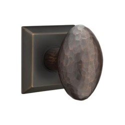 Emtek Hammered Egg Knob with Quincy Rosette