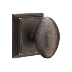 Emtek Hammered Egg Knob with Wilshire Rosette