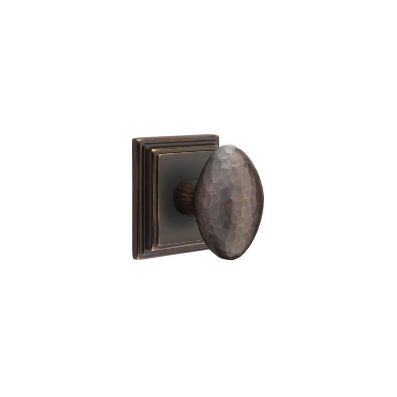 Emtek Hammered Egg Knob with Wilshire Rosette