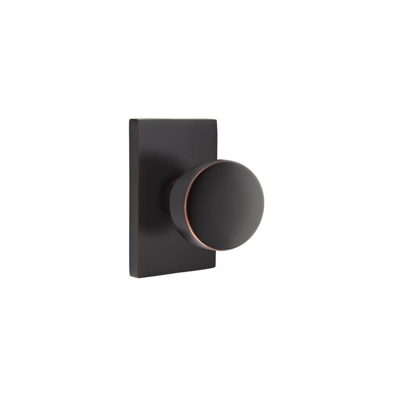 Emtek Laurent Knob with Modern Rectangular Rosette