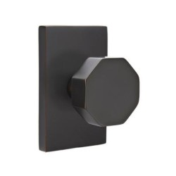 Emtek Octagon Knob with Modern Rectangular Rosette