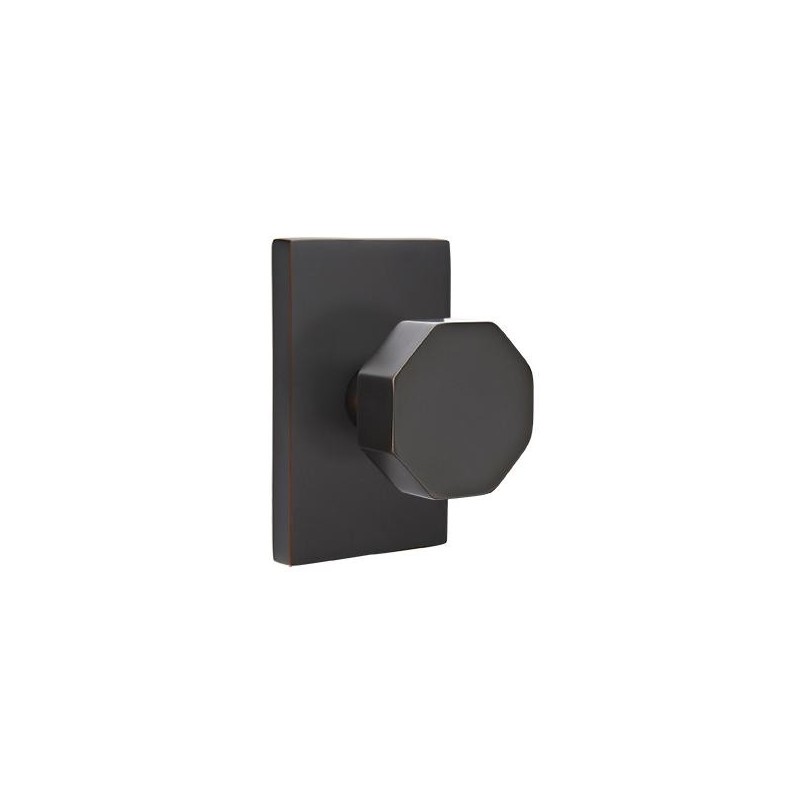 Emtek Octagon Knob with Modern Rectangular Rosette