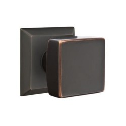 Emtek Square Knob with Quincy Rosette