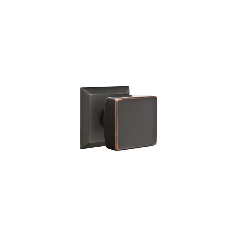 Emtek Square Knob with Quincy Rosette
