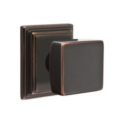 Emtek Square Knob with Wilshire Rosette