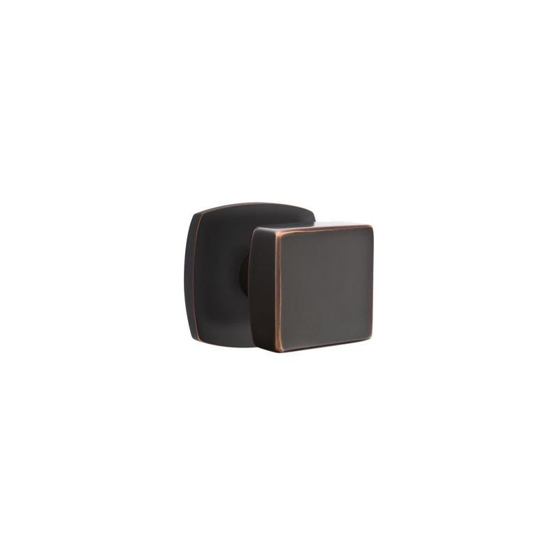 Emtek Square Knob with Urban Modern Rosette