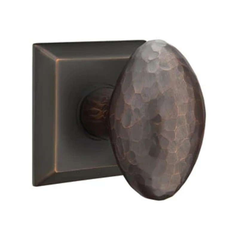 Emtek Hammered Egg Knob with Quincy Rosette