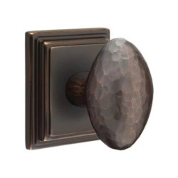 Emtek Hammered Egg Knob with Wilshire Rosette