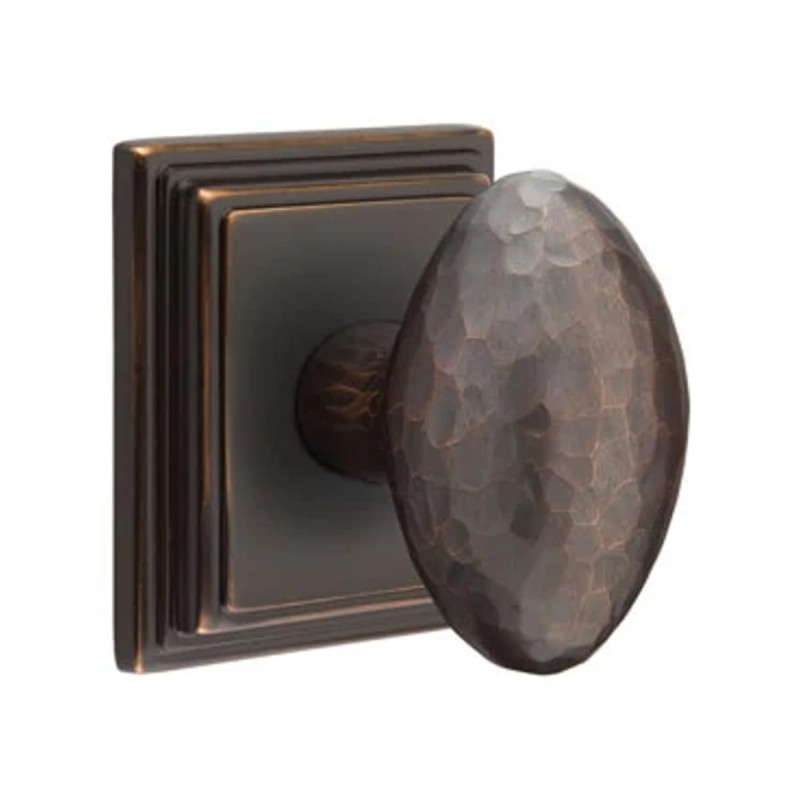 Emtek Hammered Egg Knob with Wilshire Rosette
