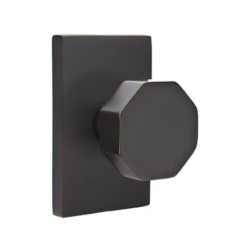 Emtek Octagon Knob with Modern Rectangular Rosette