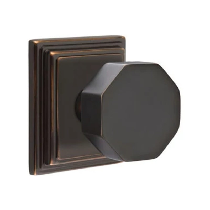 Emtek Octagon Knob with Wilshire Rosette