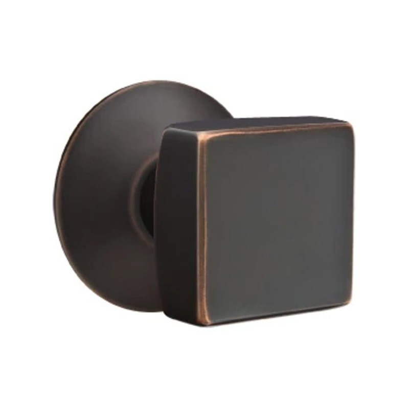 Emtek Square Knob with Modern Rosette