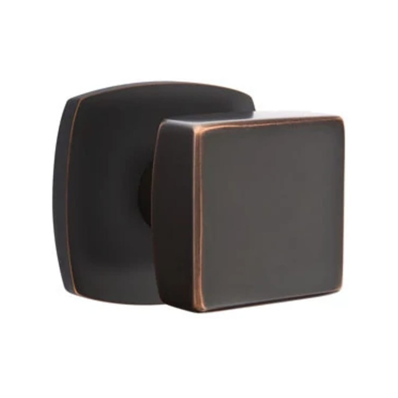Emtek Square Knob with Urban Modern Rosette