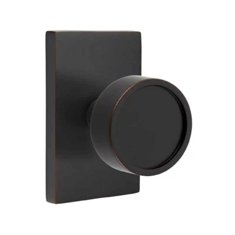 Emtek Verve Knob with Modern Rectangular Rosette