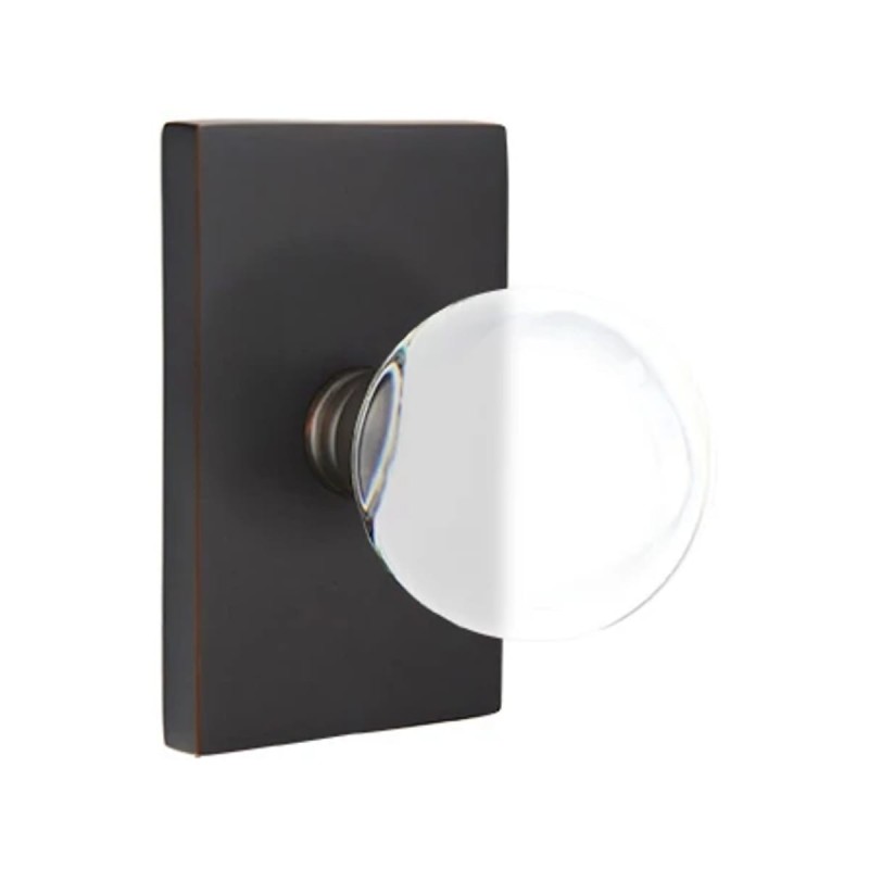 Emtek Bristol Knob with Modern Rectangular Rosette