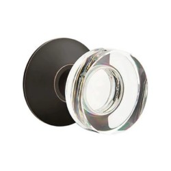 Emtek Modern Disc Glass Knob with Modern Rosette
