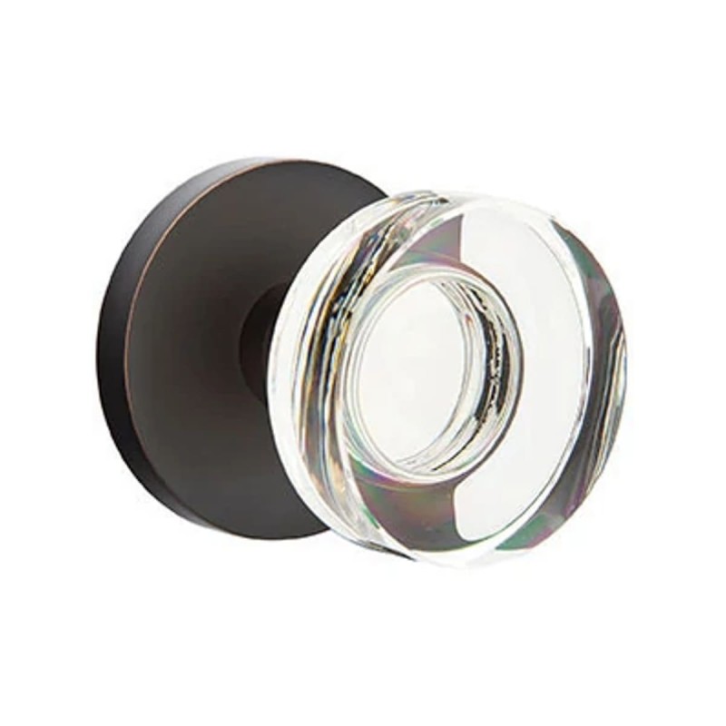 Emtek Modern Disc Glass Knob with Disk Rosette