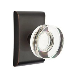 Emtek Modern Disc Glass Knob with Neos Rosette
