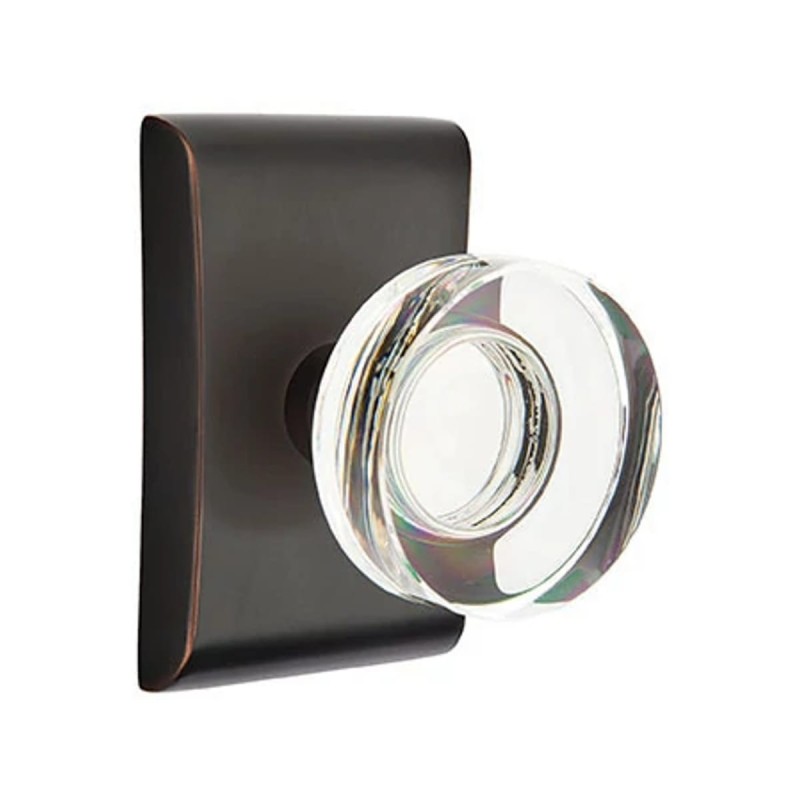 Emtek Modern Disc Glass Knob with Neos Rosette