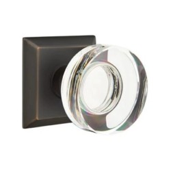 Emtek Modern Disc Glass Knob with Quincy Rosette