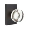 Emtek Modern Disc Glass Knob with Modern Rectangular Rosette