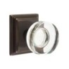 Emtek Modern Disc Glass Knob with Wilshire Rosette