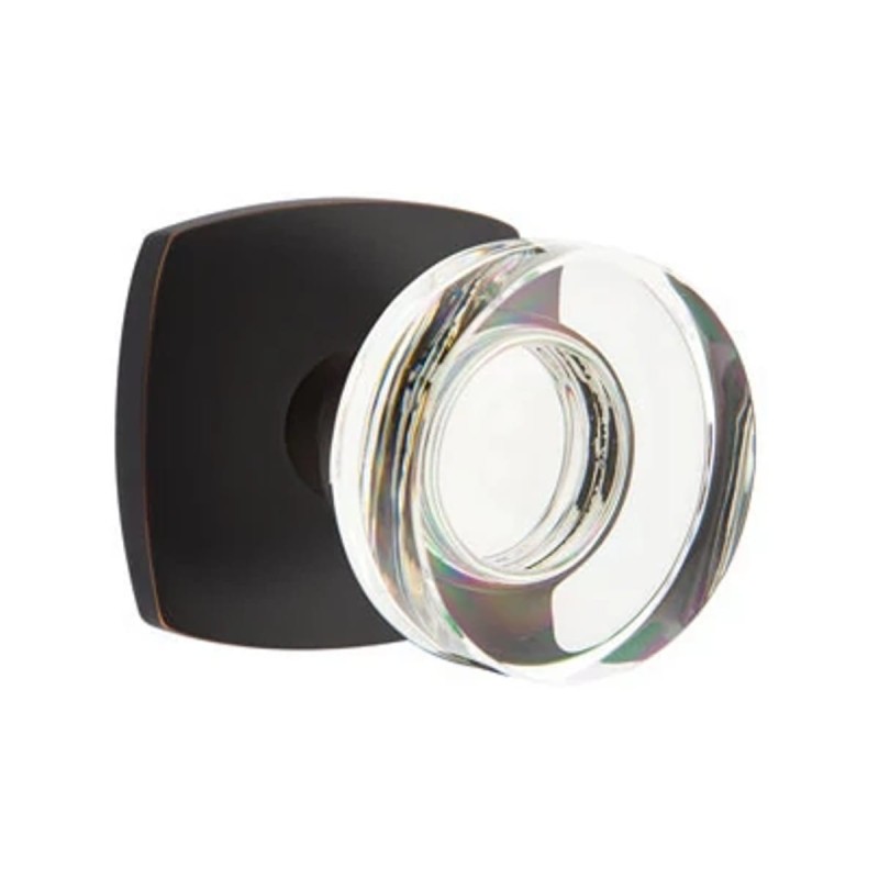 Emtek Modern Disc Glass Knob with Urban Modern Rosette
