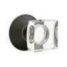 Emtek Modern Square Glass Knob with Modern Rosette