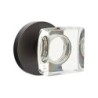 Emtek Modern Square Glass Knob with Disk Rosette