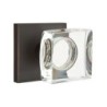 Emtek Modern Square Glass Knob with Square Rosette