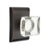 Emtek Modern Square Glass Knob with Neos Rosette