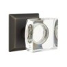 Emtek Modern Square Glass Knob with Quincy Rosette