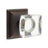 Emtek Modern Square Glass Knob with Wilshire Rosette