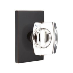 Emtek Windsor Knob with Modern Rectangular Rosette