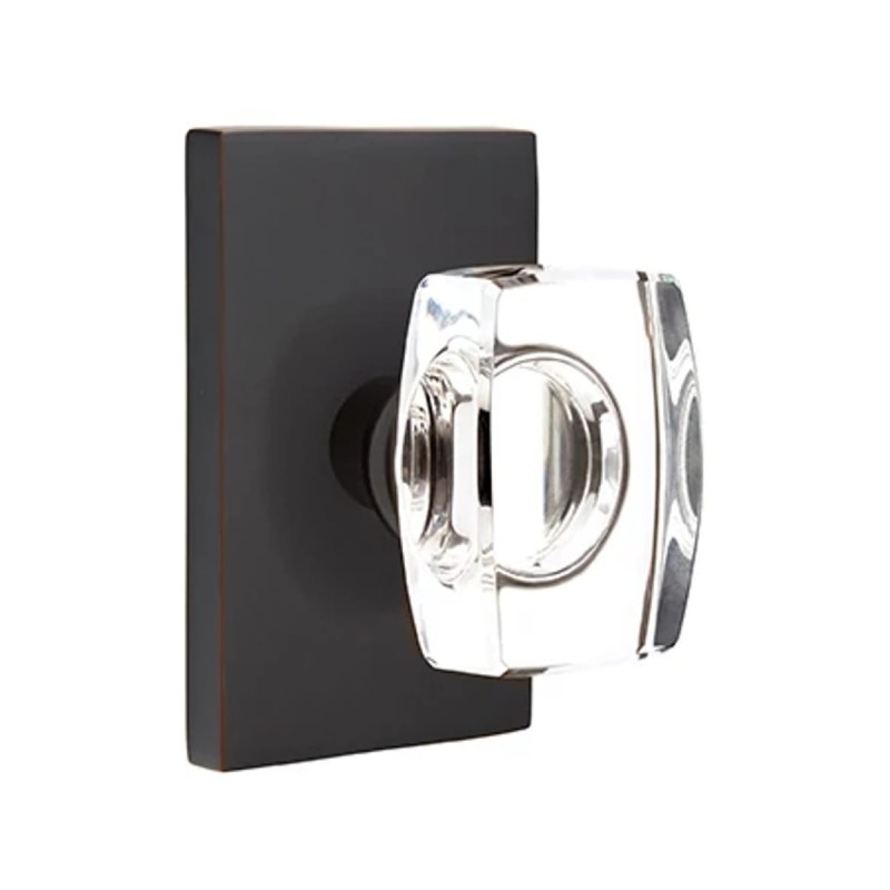 Emtek Windsor Knob with Modern Rectangular Rosette