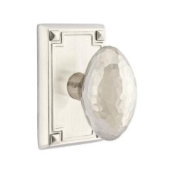 Emtek Hammered Egg Knob with Arts and Crafts Rosette