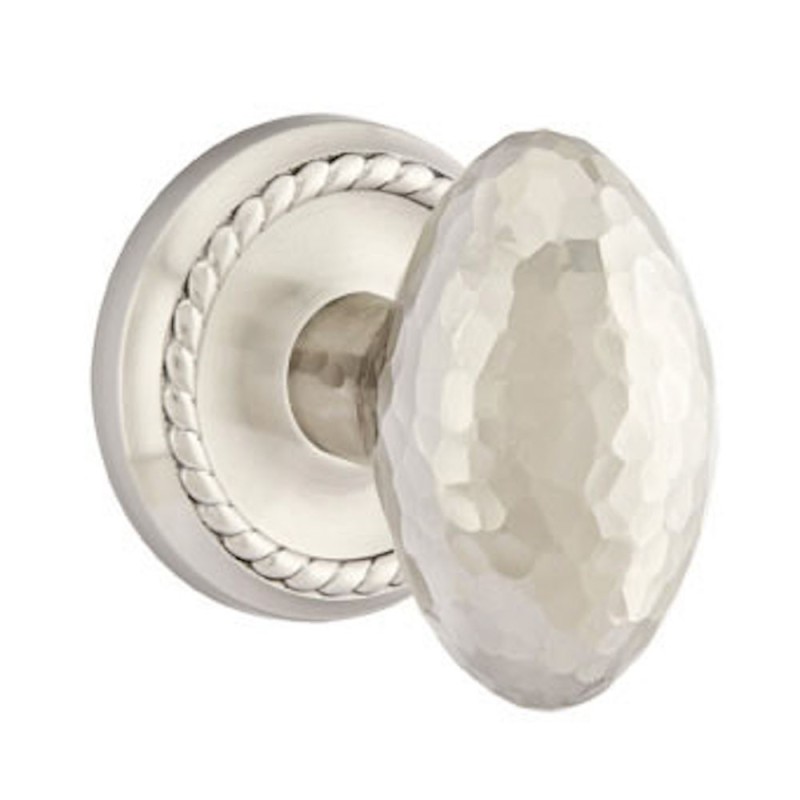 Emtek Hammered Egg Knob with Rope Rosette