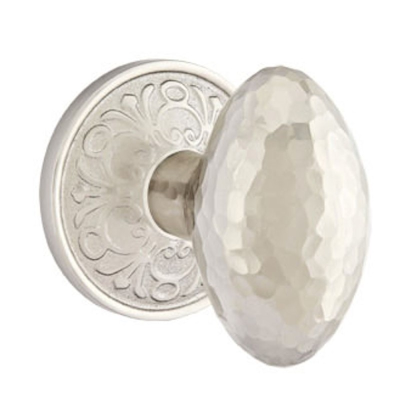 Emtek Hammered Egg Knob with Lancaster Rosette