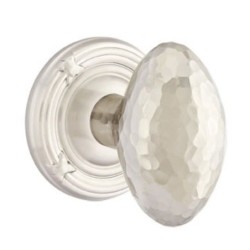 Emtek Hammered Egg Knob with Ribbon and Reed Rosette